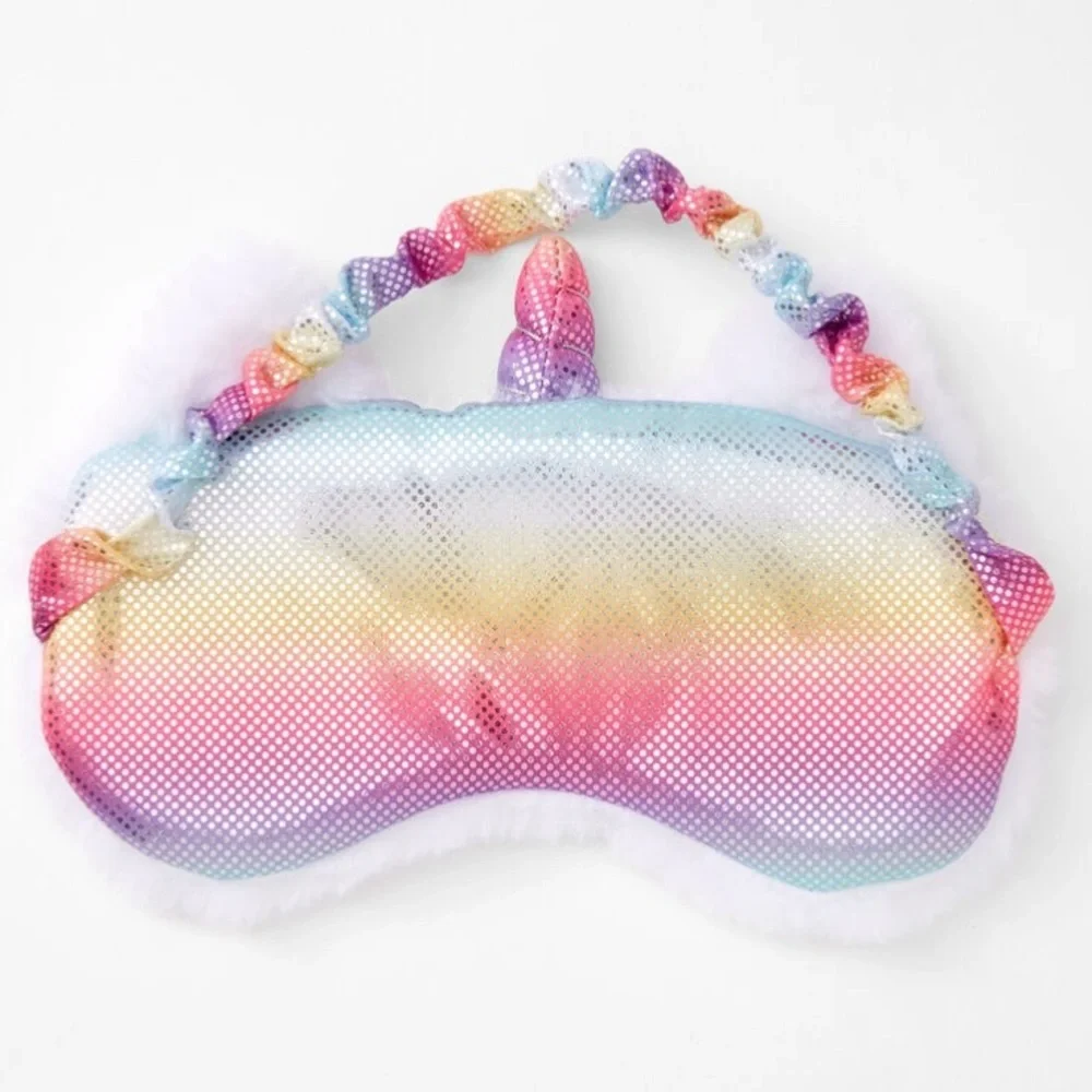 CLAIRE’S ~Furry Rainbow Caticorn Sleeping Mask (NWT)